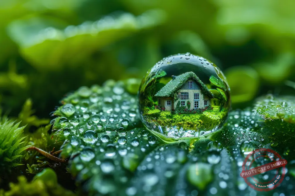 goutte-d-eau-realiste-avec-un-ecosysteme habitat sain-Maitre Reiki Lyon-Hikaso Energetic Center-soin reiki-formation reiki-geobiologue-feng shui